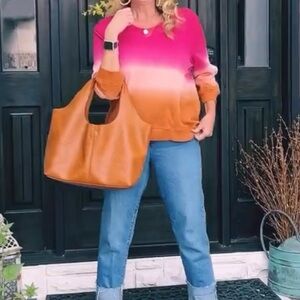 WILT Ombré Shrunken Sweatshirt Sz M